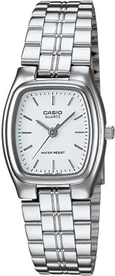 Casio, Women’s Watch Analog, White Dial Silver Stainless Band, LTP-1169D-1ARDF